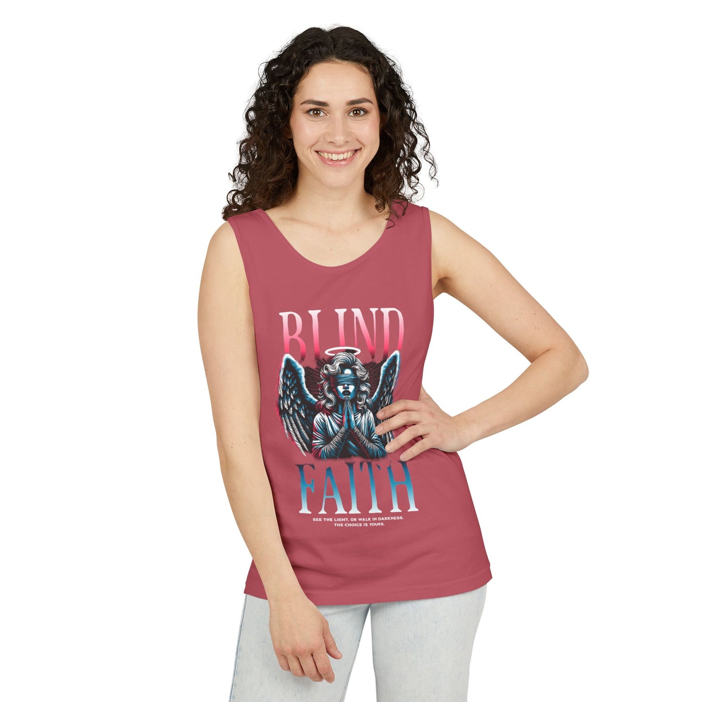 Stylish Unisex Graphic Tank Top - trendy Summer Attire, Casual Wear for everyday, Music Festivals, Gift Idea, Angel Theme