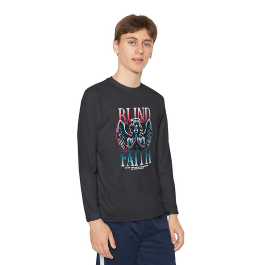 Youth Long Sleeve Tee - Blind Faith Graphic, Stylish Kids Shirt, Birthday Gift, Casual Wear, Trendy Youth Apparel, Unique Design Shirt