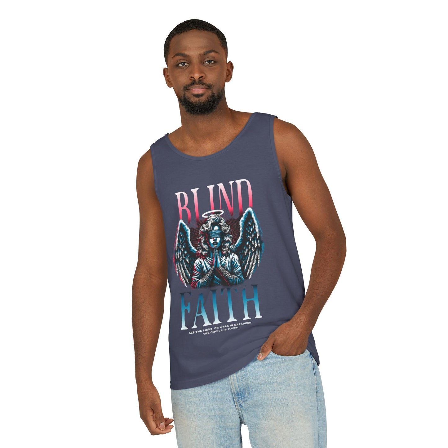 Stylish Unisex Graphic Tank Top - trendy Summer Attire, Casual Wear for everyday, Music Festivals, Gift Idea, Angel Theme