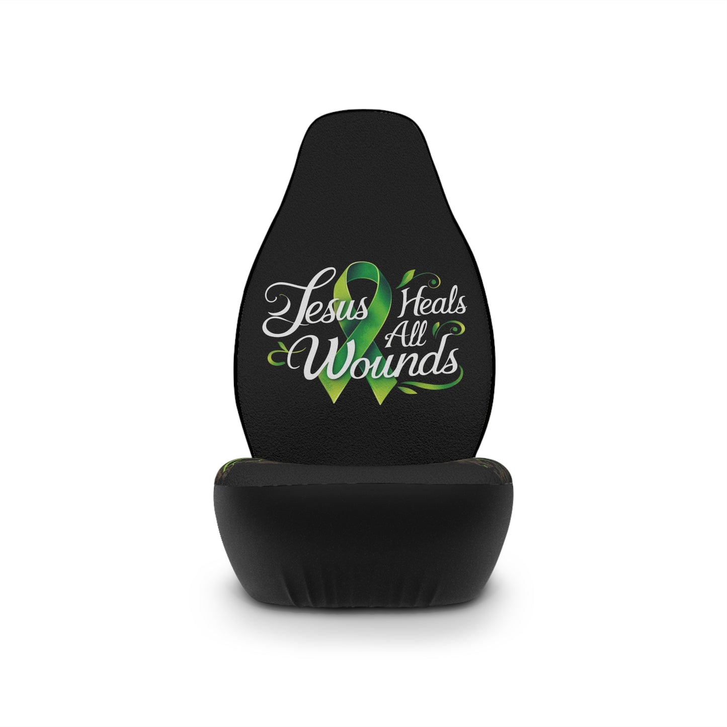 Faith-Inspired Car Seat Covers, mental health Auto Accessories, Jesus Heals All Wounds, Unique Car Decor, Gifts for Believers