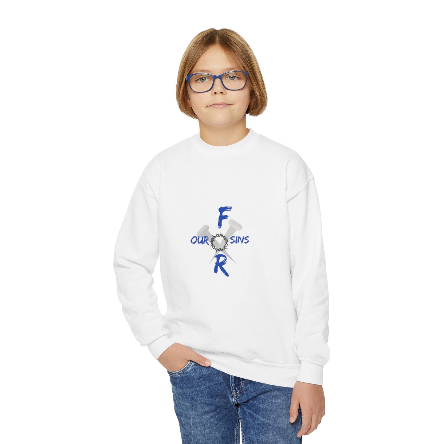 Youth Crewneck Sweatshirt with Inspirational Design, Cozy Gift for Kids, Faith-Focused Apparel, Perfect for Church Events, Family [...]