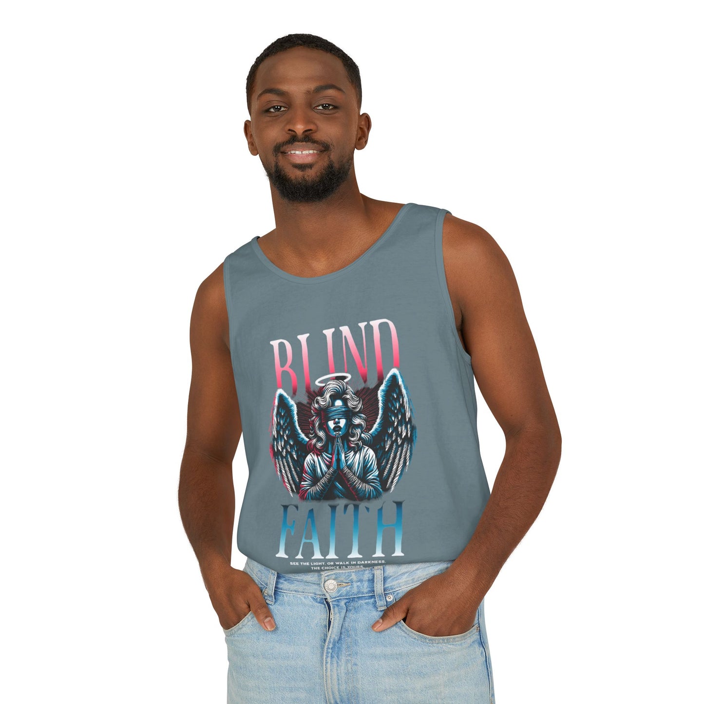 Stylish Unisex Graphic Tank Top - trendy Summer Attire, Casual Wear for everyday, Music Festivals, Gift Idea, Angel Theme