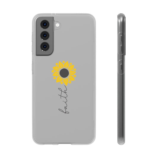 Sunflower Faith themed Flexi Case - Cheerful Phone Cover, Inspirational Gift, Floral Design, Summer Vibes, Perfect for Any Occasion