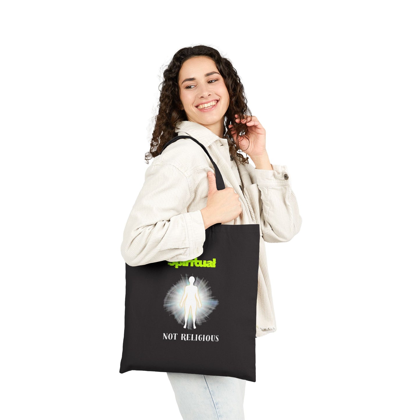 Spiritual Not Religious Tote Bag, Eco-Friendly Shopping Bag, Fashionable Gift for Spiritual Seekers, Canvas Tote for Everyday Use, [...]