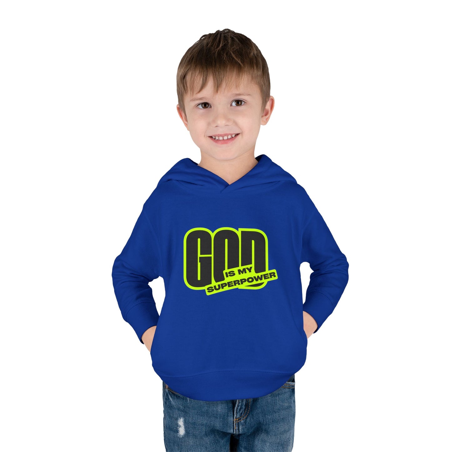 Toddler Fleece Hoodie with Fun Faith Design, trendy Kids Pullover, Cozy Religious Apparel for toddlers, casual Everyday winterWear, God is [...]