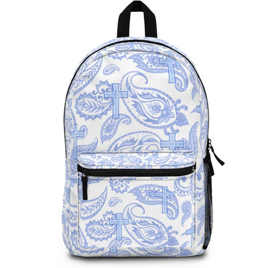 Paisley Cross Pattern Backpack, trending School Bag, Christian back to school, faith inspired school accessories, trending must have