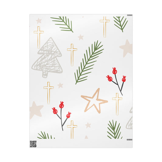 Elegant faith inspired Christmas Wrapping Paper, Eco-Friendly Gift Wrap, Holiday Decoration, Festive Presents, faith based Seasonal Gift Wrapping