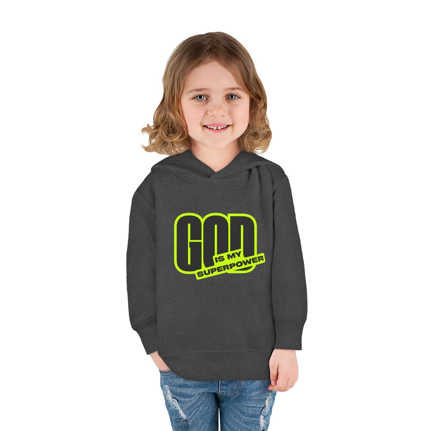 Toddler Fleece Hoodie with Fun Faith Design, trendy Kids Pullover, Cozy Religious Apparel for toddlers, casual Everyday winterWear, God is [...]